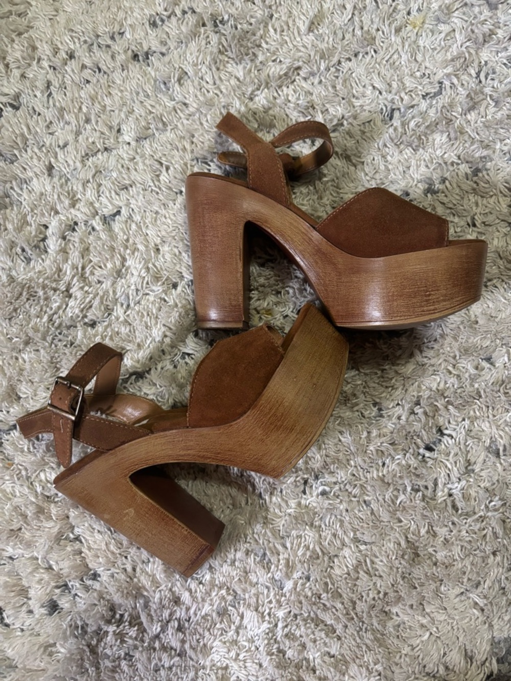 Steve Madden Brown Suede Platform Heeled Sandals